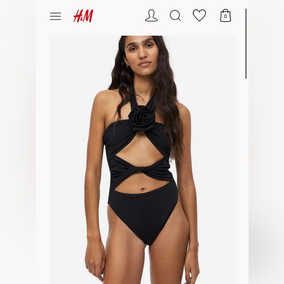 H&M Swim Hm Cutout High Leg One Piece Bathing Suit Bodysuit Magda